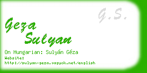 geza sulyan business card